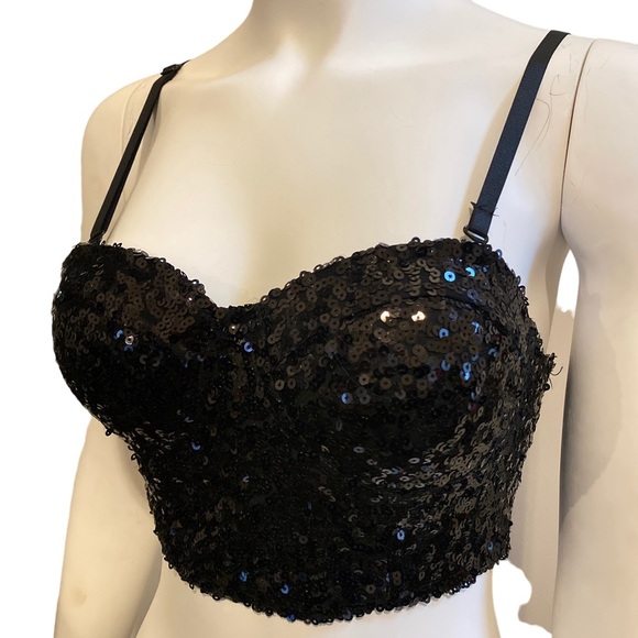 WET SEAL Sequins Bustier, size Small - Picture 3 of 10